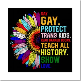 Say Gay Protect Trans Kids Read Banned Books Teach All History Show Love Posters and Art